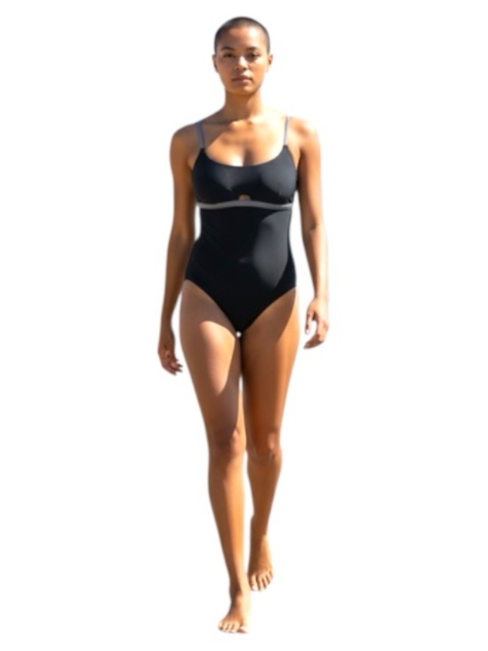Speedo Cut out Swimsuit One Piece Sz L Black Racer back Lace Sports Beach Pool